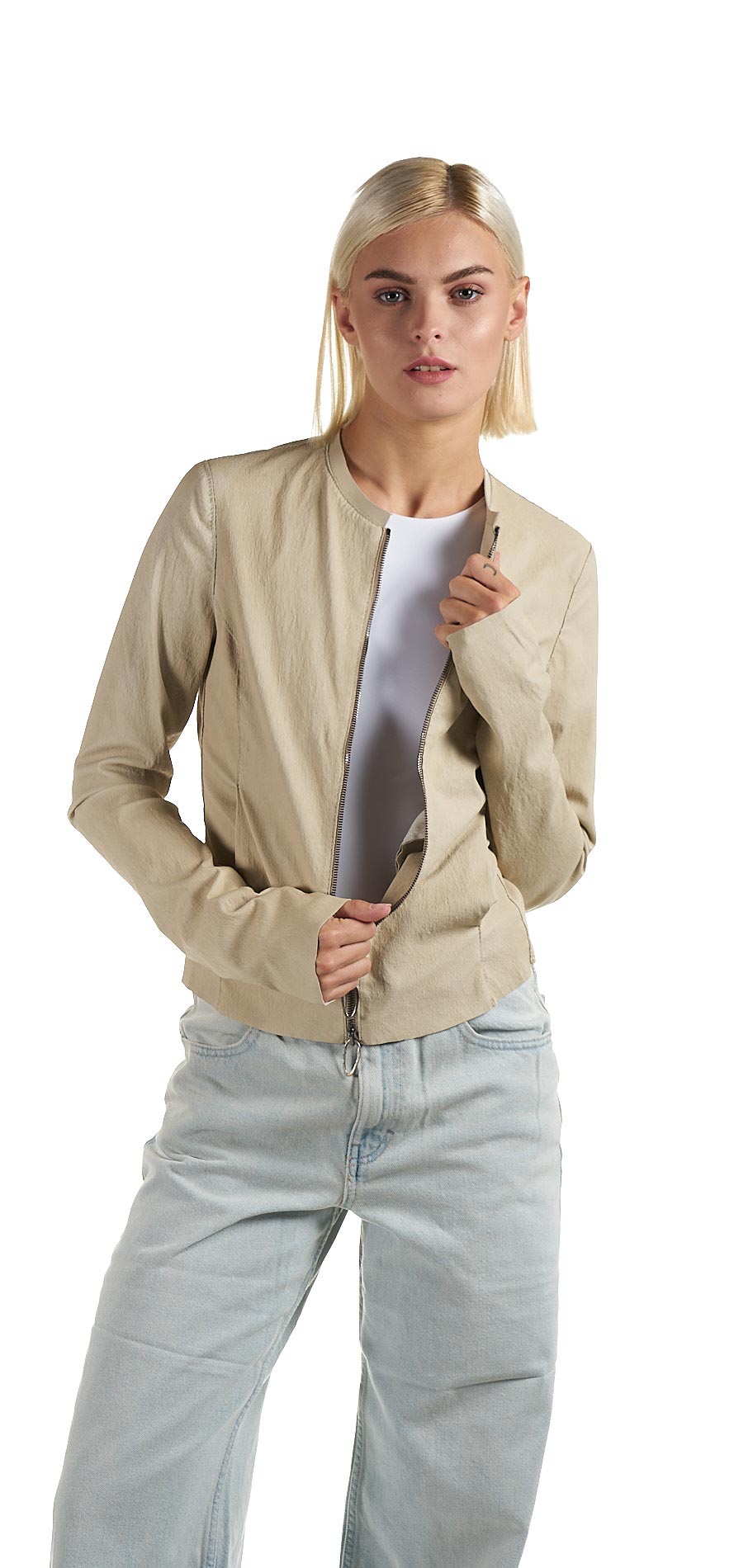 DANIELE BASTA LEATHER AND SILVER JACKET 